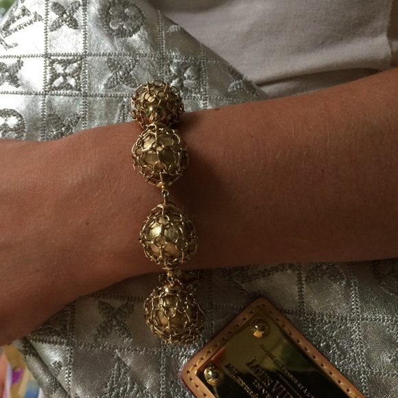 Solid 14k Gold custom made and custom designed netted ball bead brac… - Picture 6 of 11
